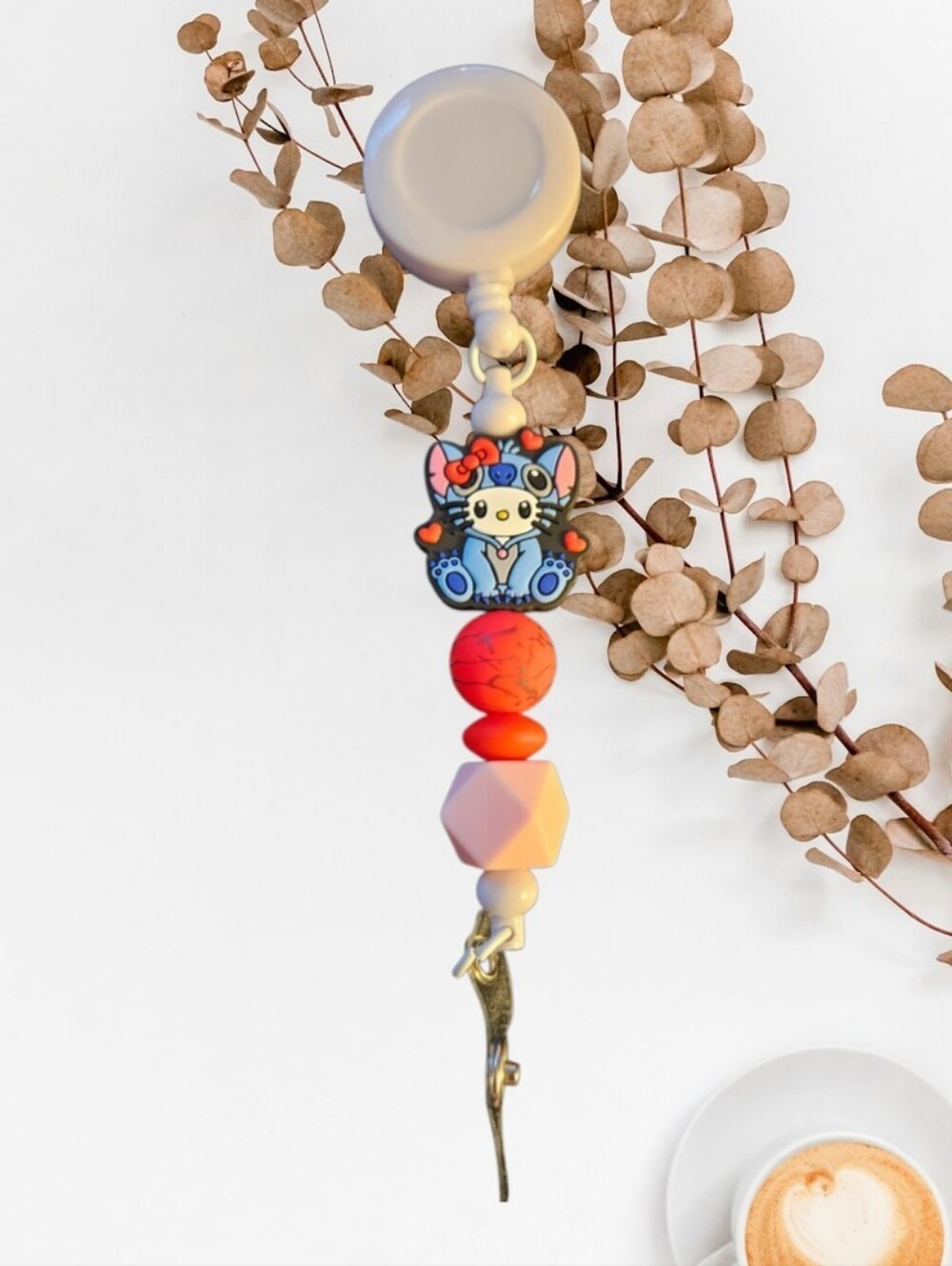 Silicone Character Pacifier Clip - Coral Pink